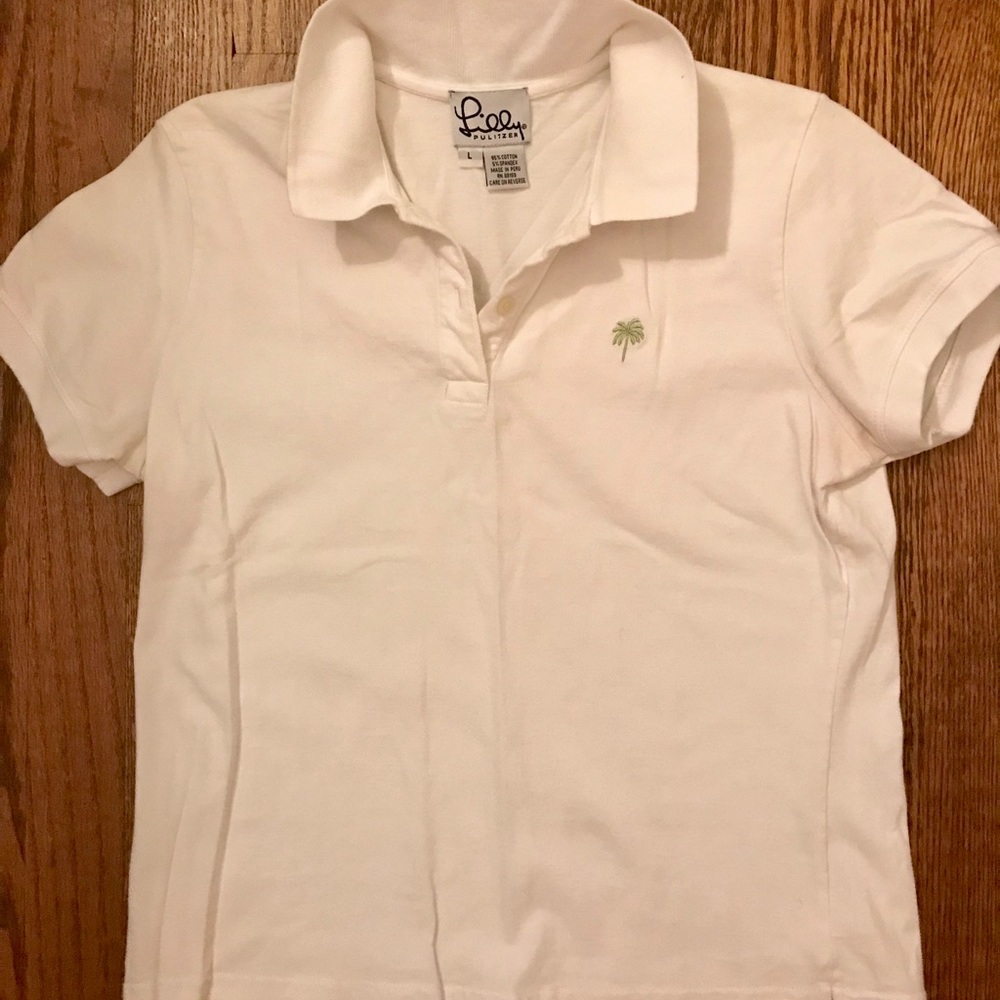 Lilly Pulitzer white label polo shirt